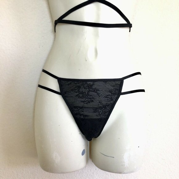 Victoria's Secret Other - Victorias Secret Black Cheeky Panties Strappy Lace Victoria's Secret Other - Victorias Secret Black Cheeky Panties Strappy Lace